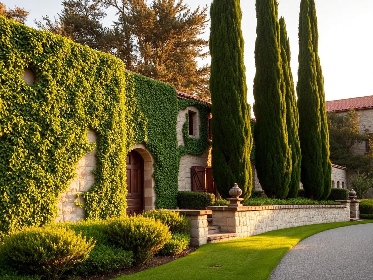Private estate vineyard and tasting courtyard in Napa Valley